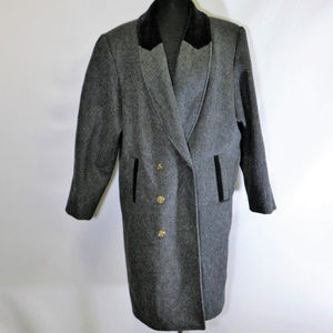 Vtg DAVID BENJAMIN Collection Heather Wool Coat Sz 14 US Women